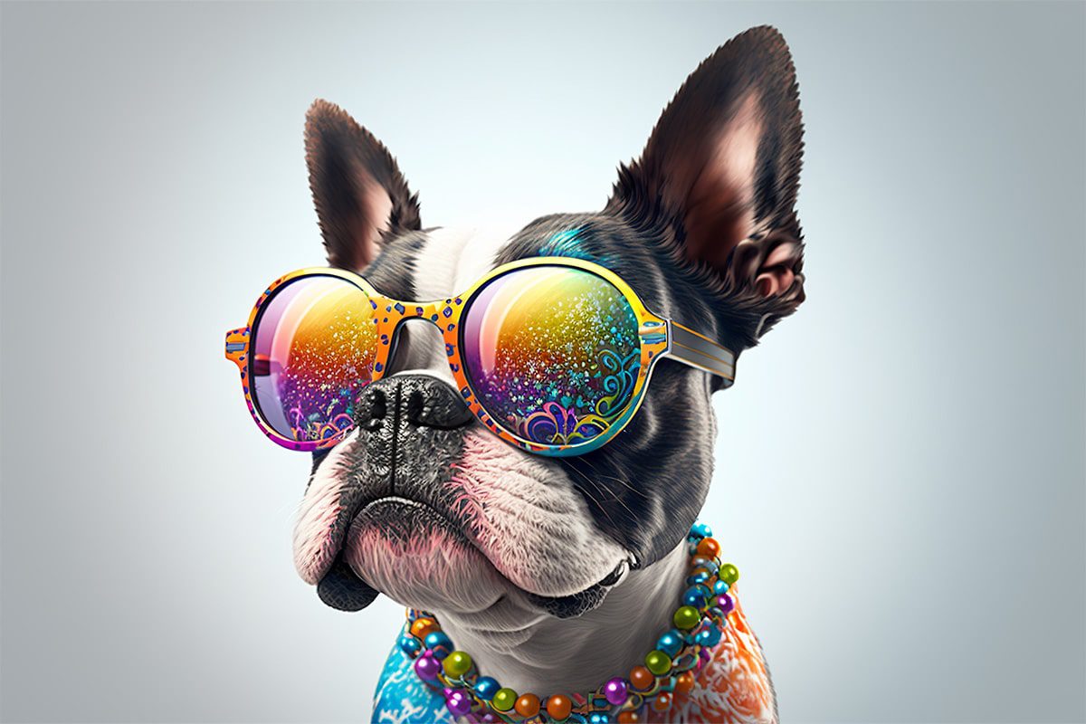 Illustration of a dog in sunglasses representing who gets what in a prenup during a divorce