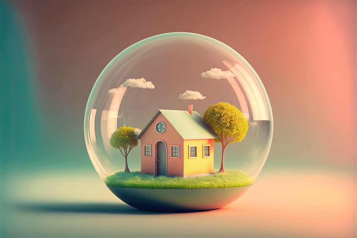 A house inside a snow globe representing the dangers of lying in a marriage