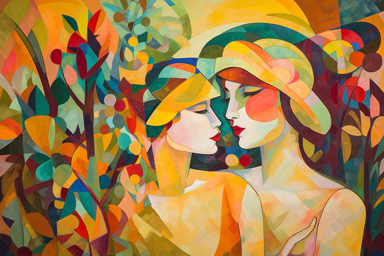 lgbtq couple abstract painting